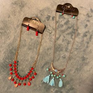 2 for 1 necklaces with matching earrings